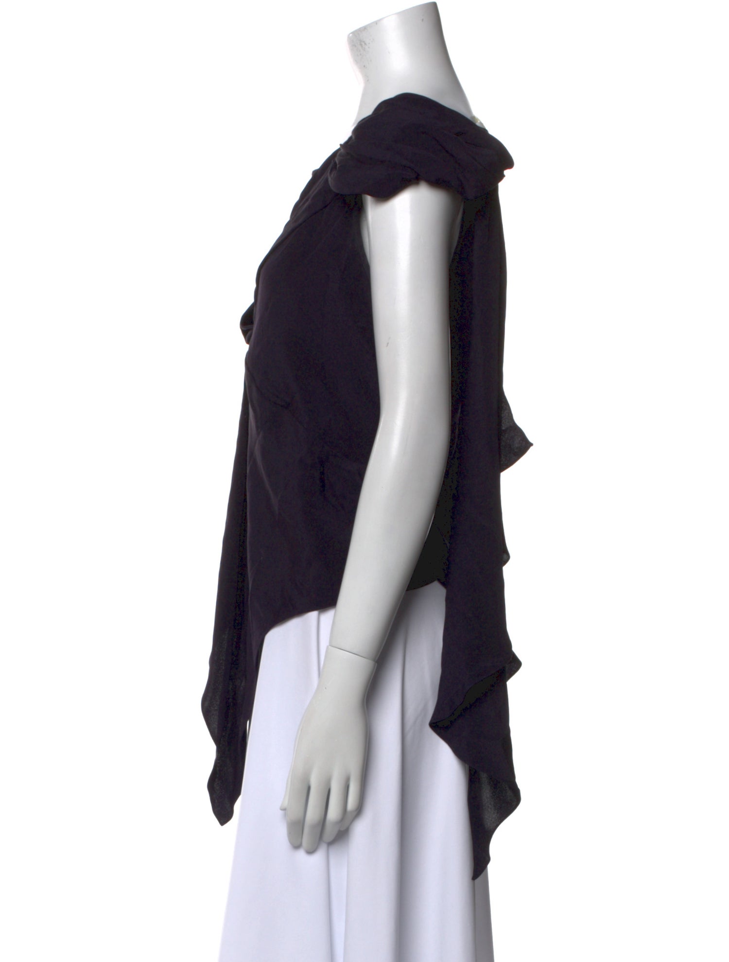 Zac Posen Silk Scoop Neck Top