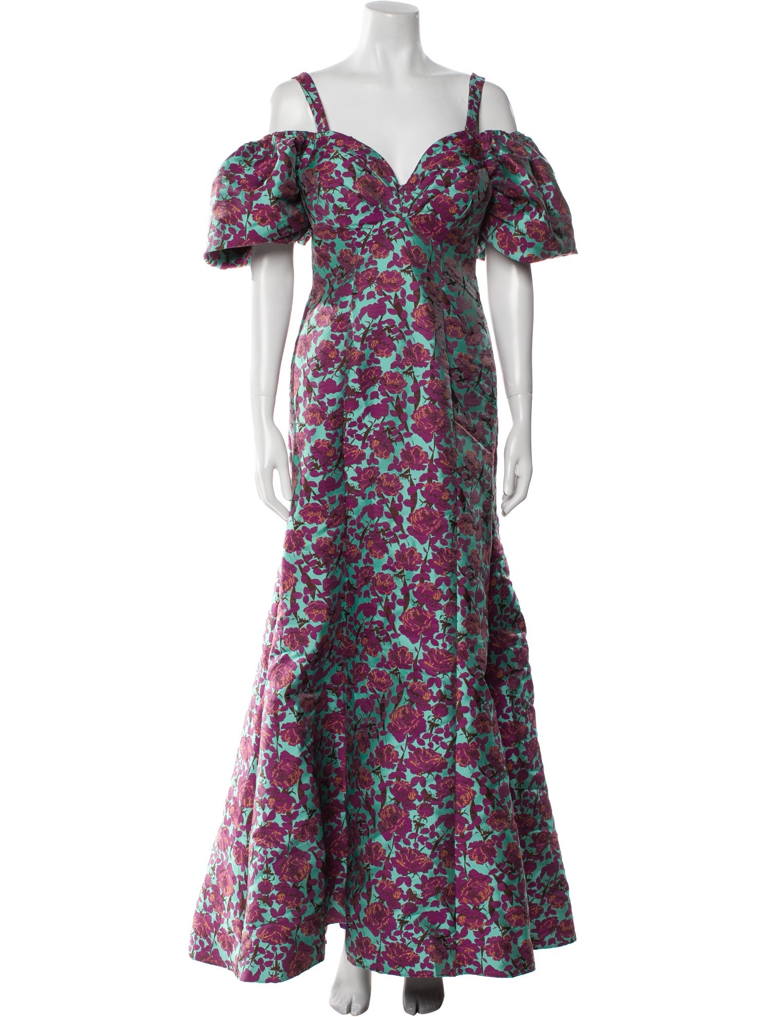 Zac Posen Floral Print Long Dress
