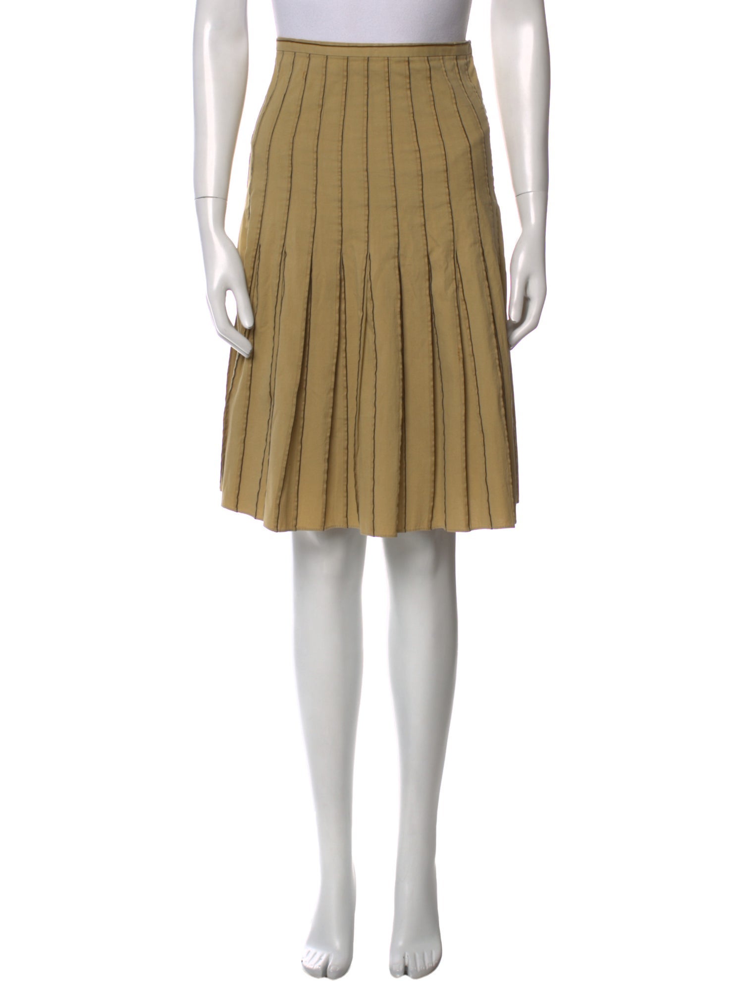 Zac Posen Pleated Accents Knee-Length Skirt