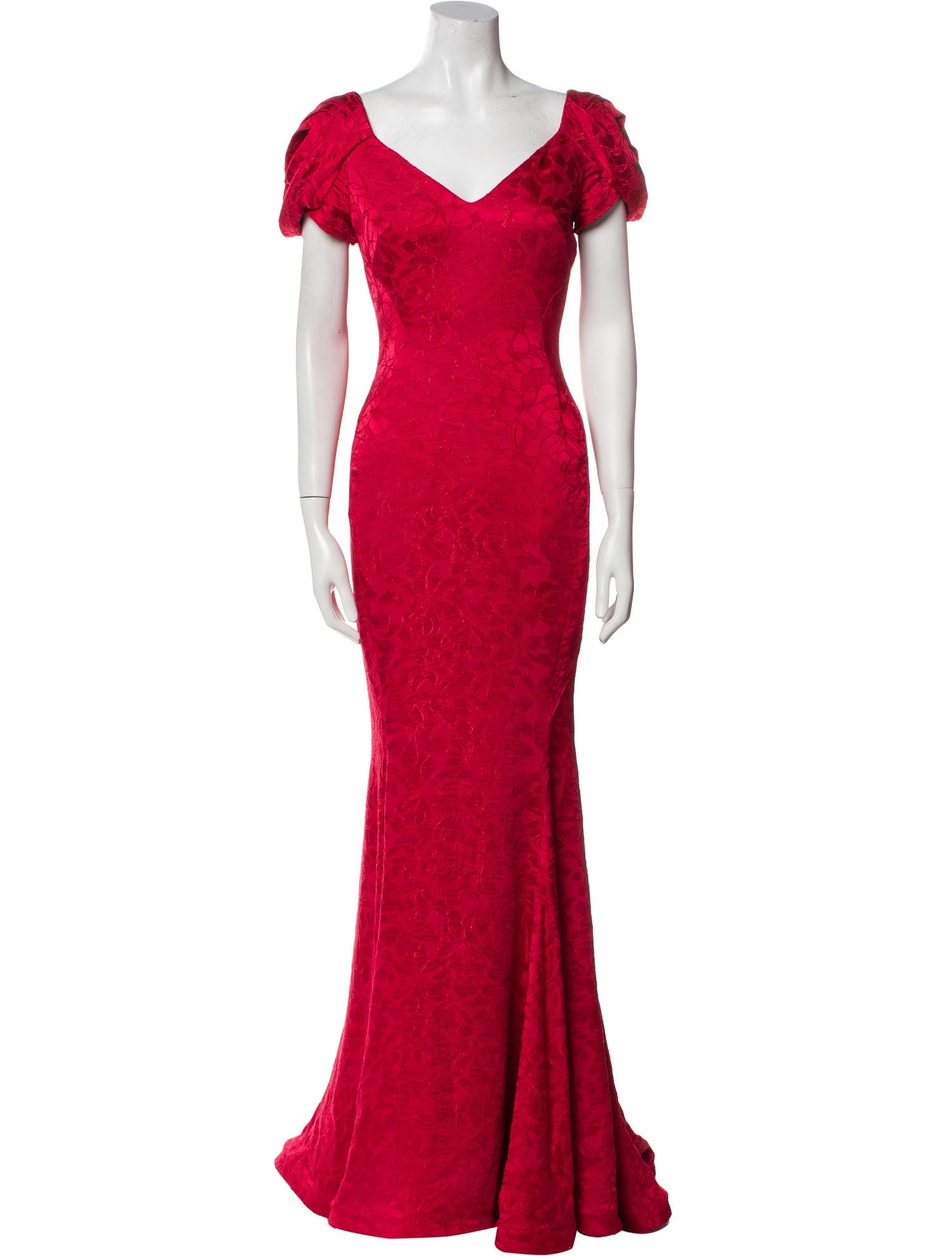 Zac Posen V-Neck Long Dress