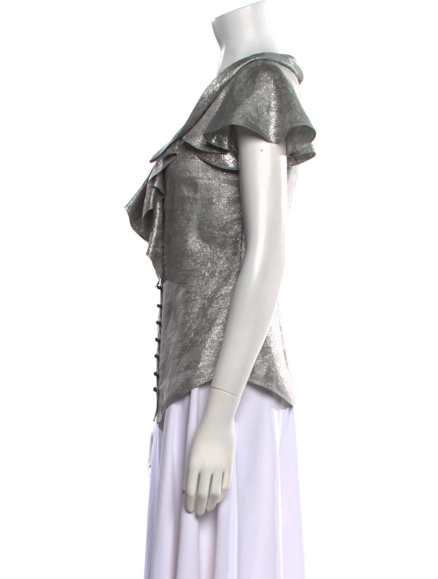 Zac Posen Silk Scoop Neck T-Shirt