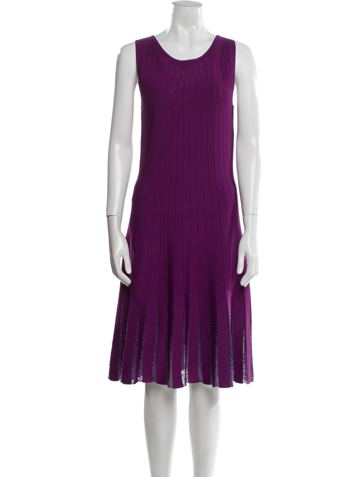 Zac Posen Scoop Neck Midi Length Dress