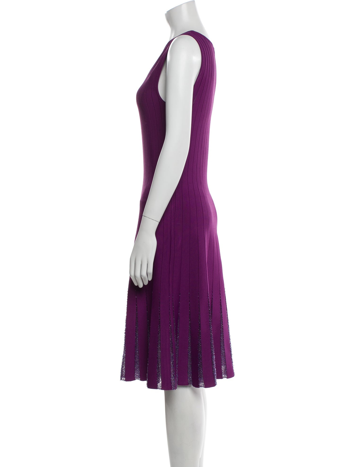 Zac Posen Scoop Neck Midi Length Dress