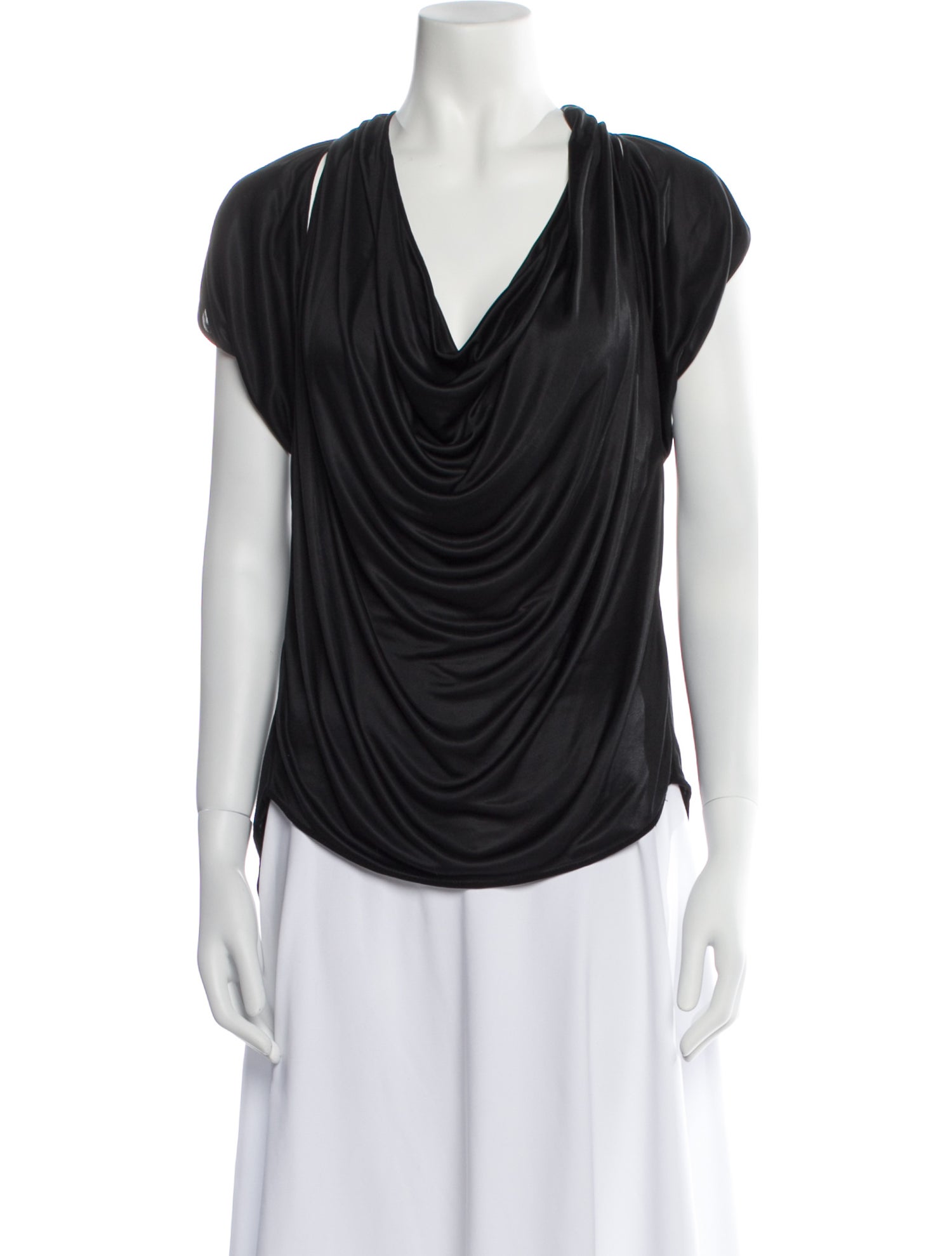 Zac Posen Cowl Neck Short Sleeve T-Shirt