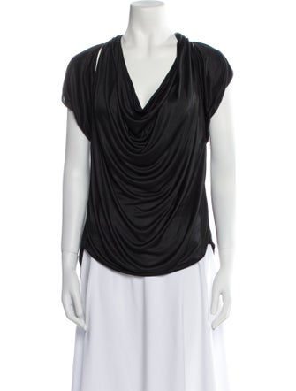 Zac Posen Cowl Neck Short Sleeve T-Shirt
