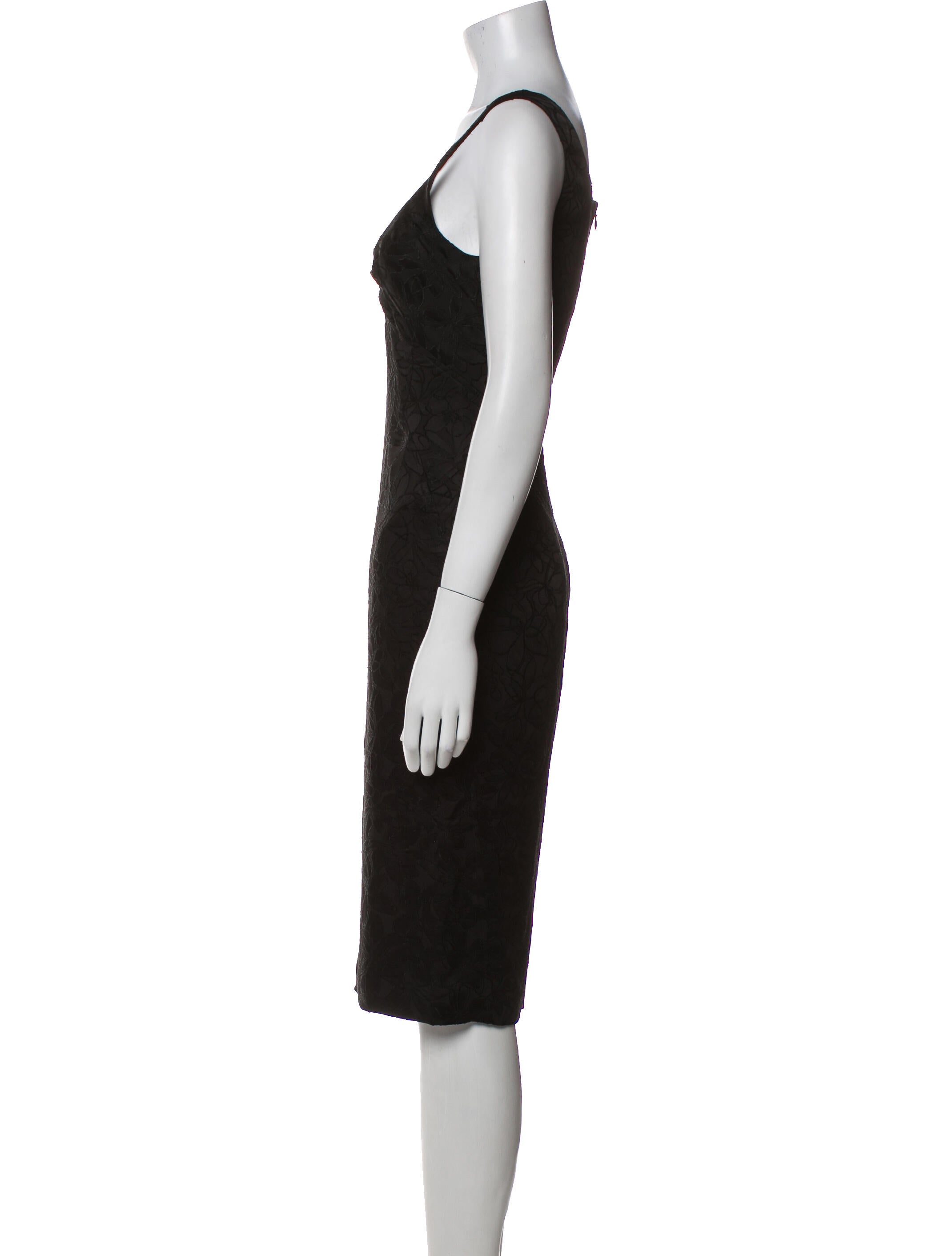 Zac Posen Square Neckline Midi Length Dress
