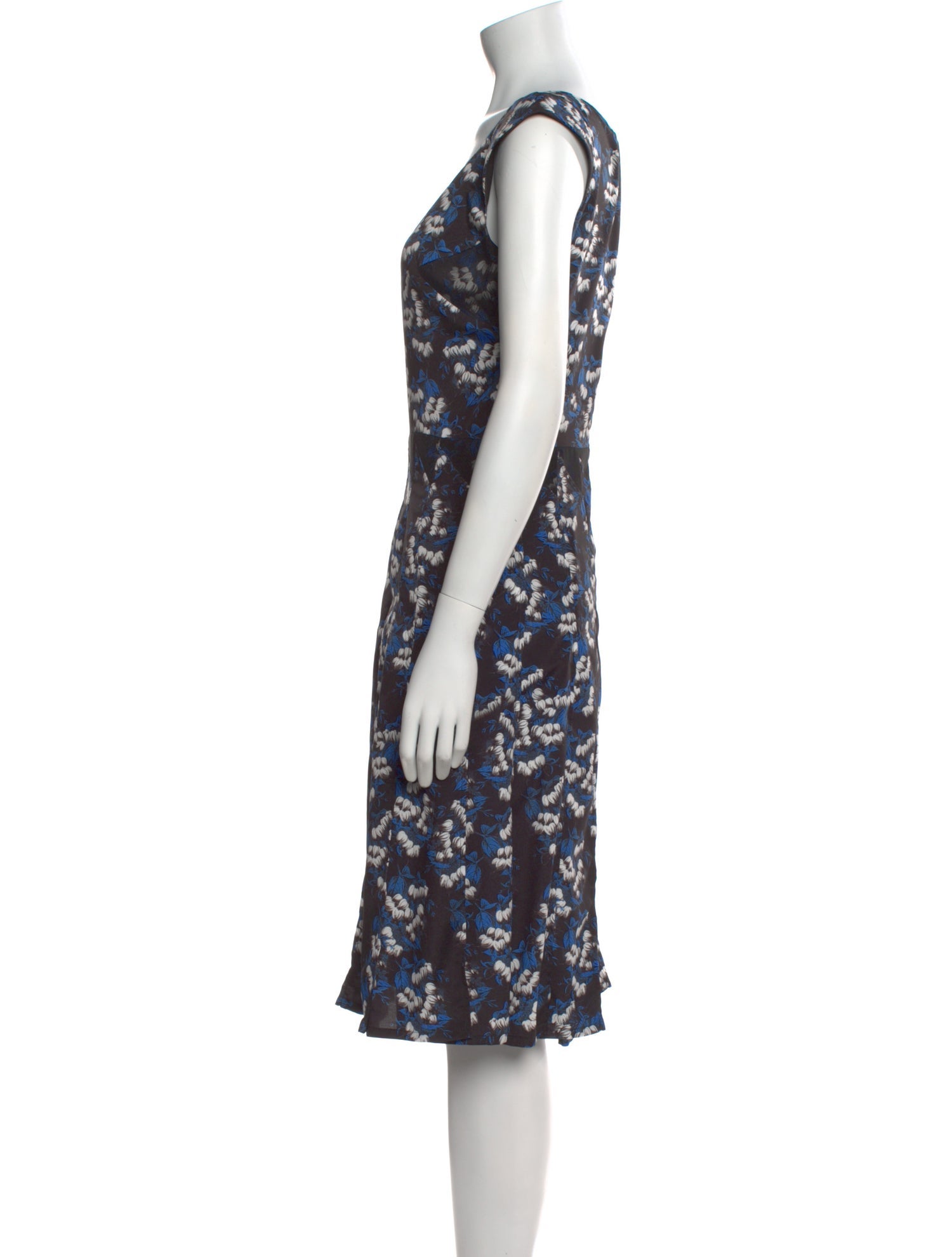 Zac Posen Floral Print Midi Length Dress