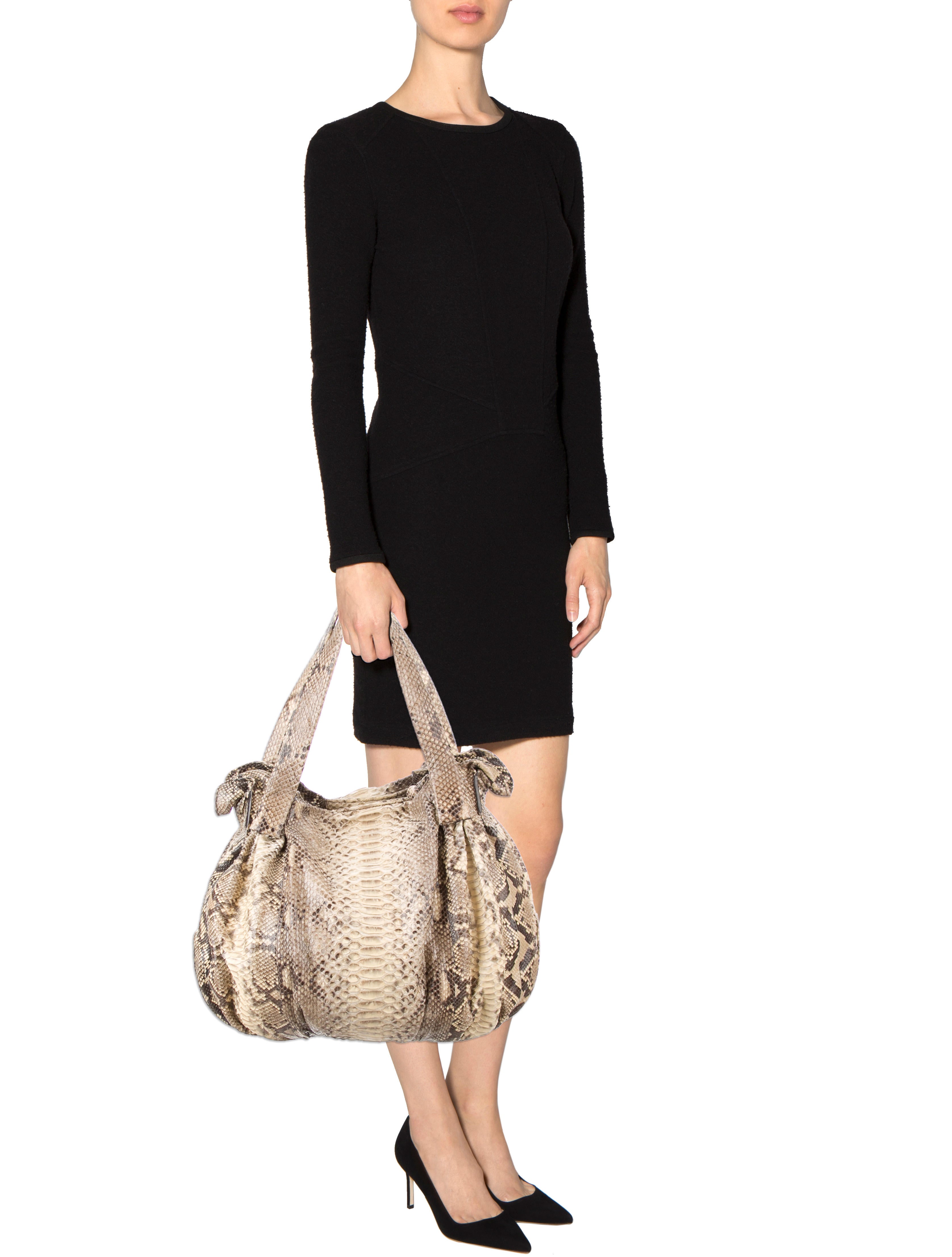 Zagliani Python Shoulder Bag