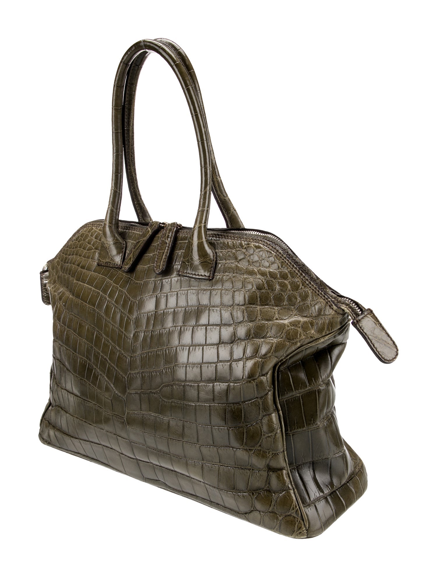 Zagliani Alligator Top Handle Bag