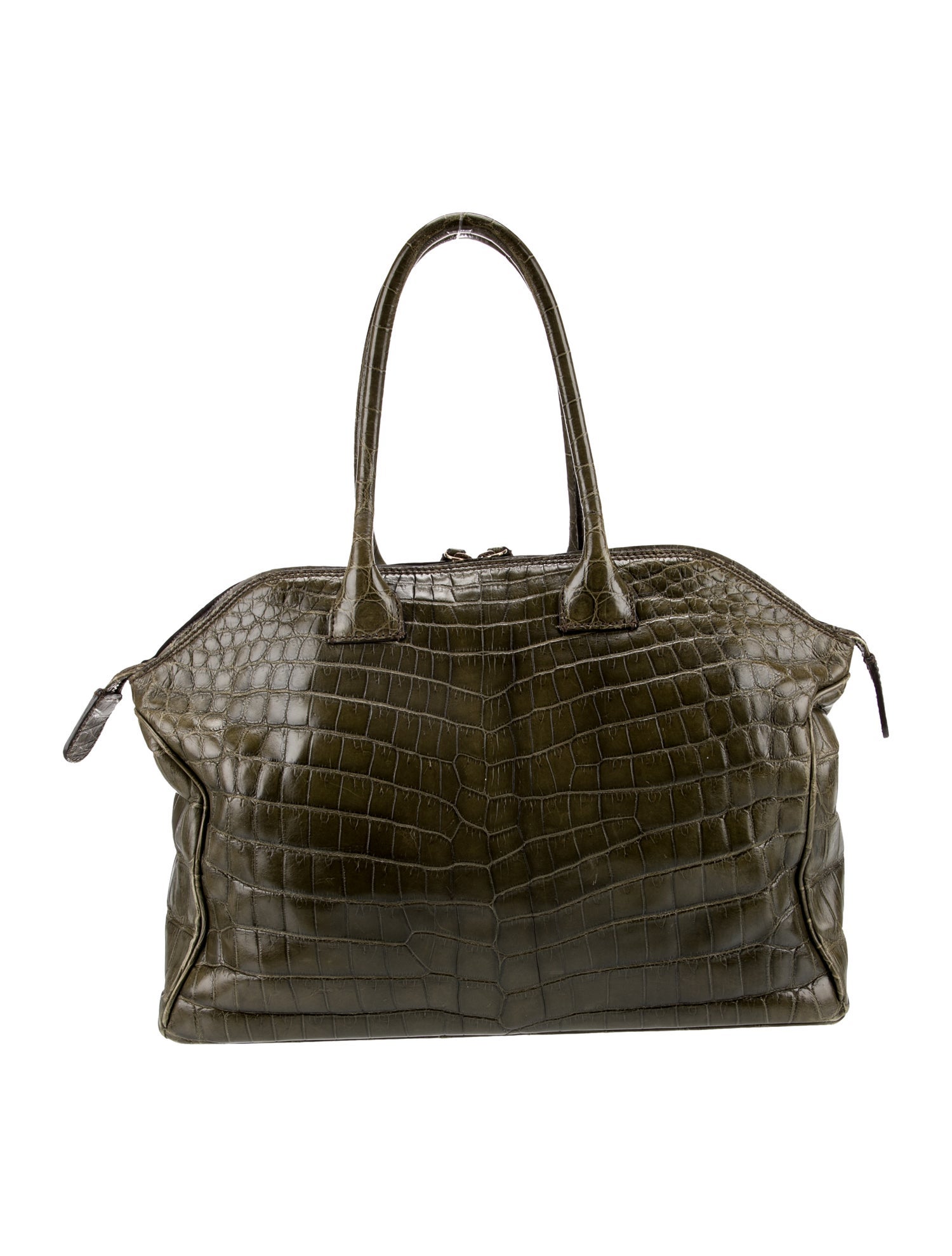 Zagliani Alligator Top Handle Bag
