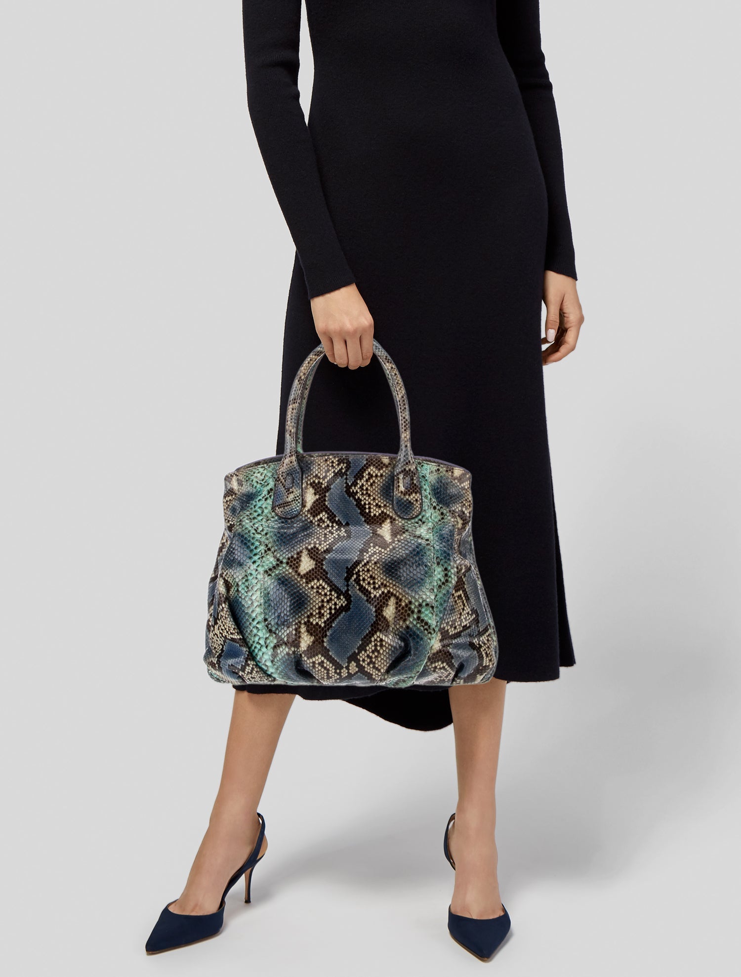 Zagliani Snakeskin Shoulder Bag