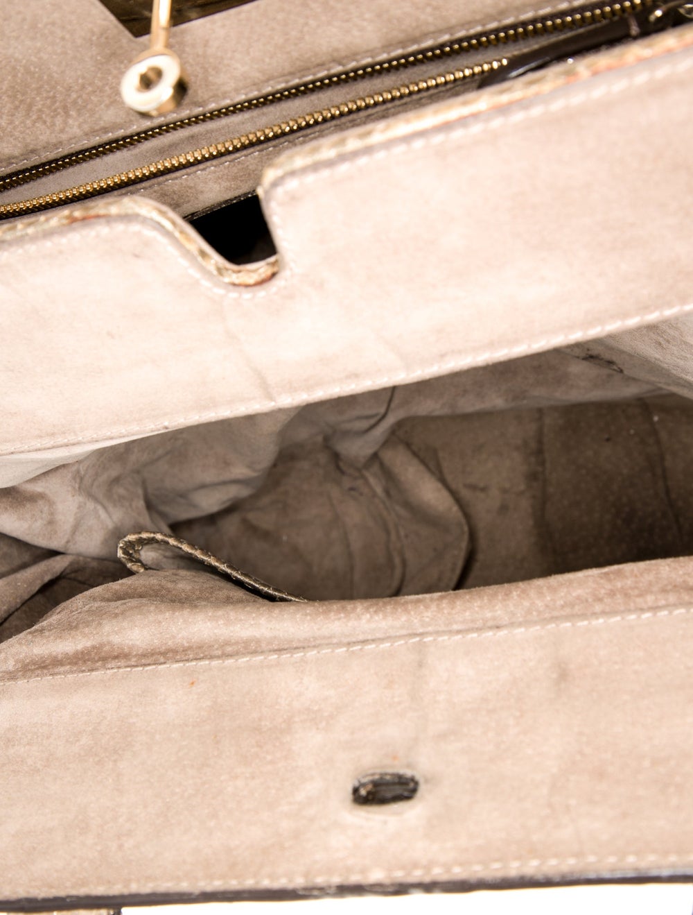 Zagliani Top Handle Bag Neutrals Python Animal Pr… - image 6