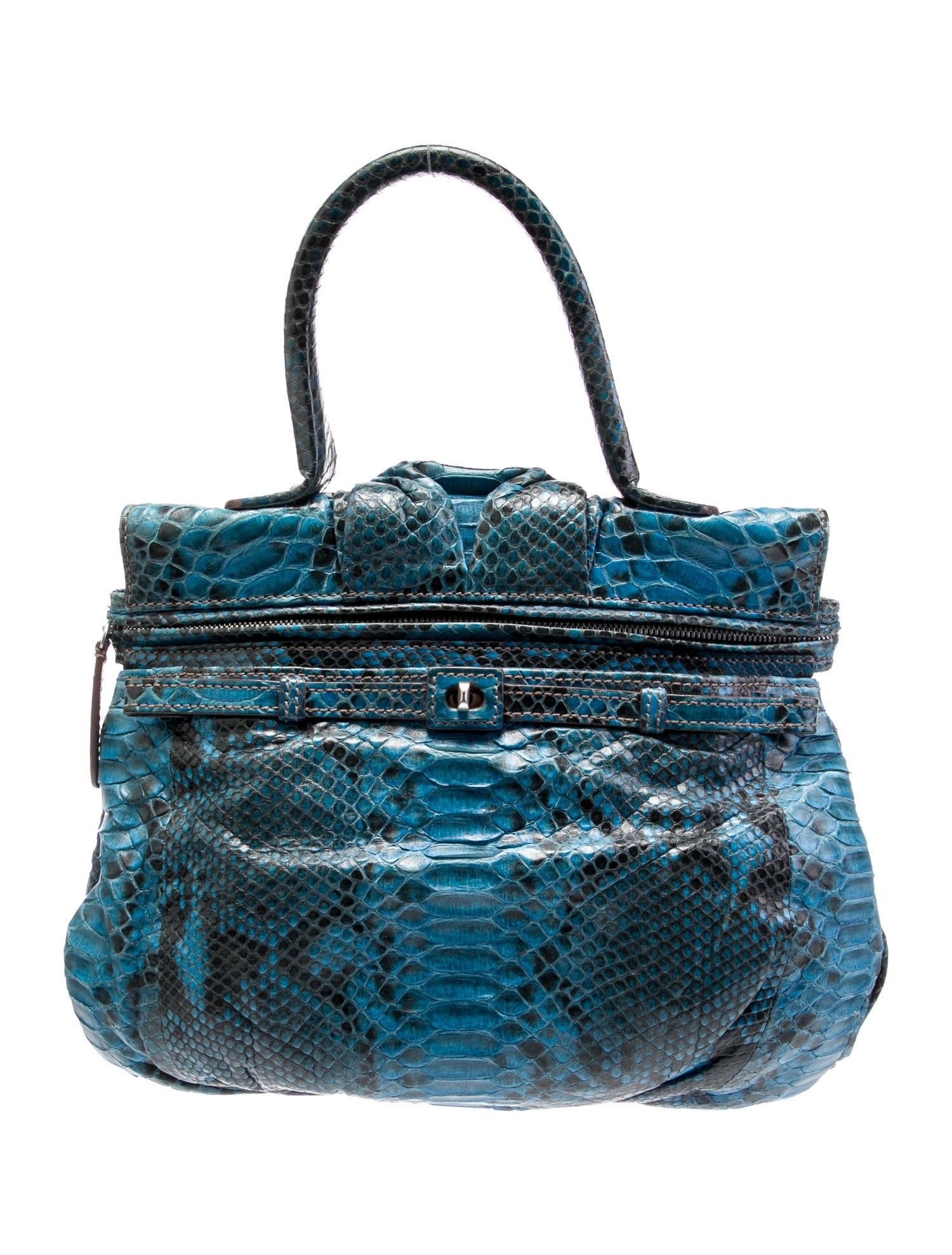 Zagliani Python Top Handle Bag