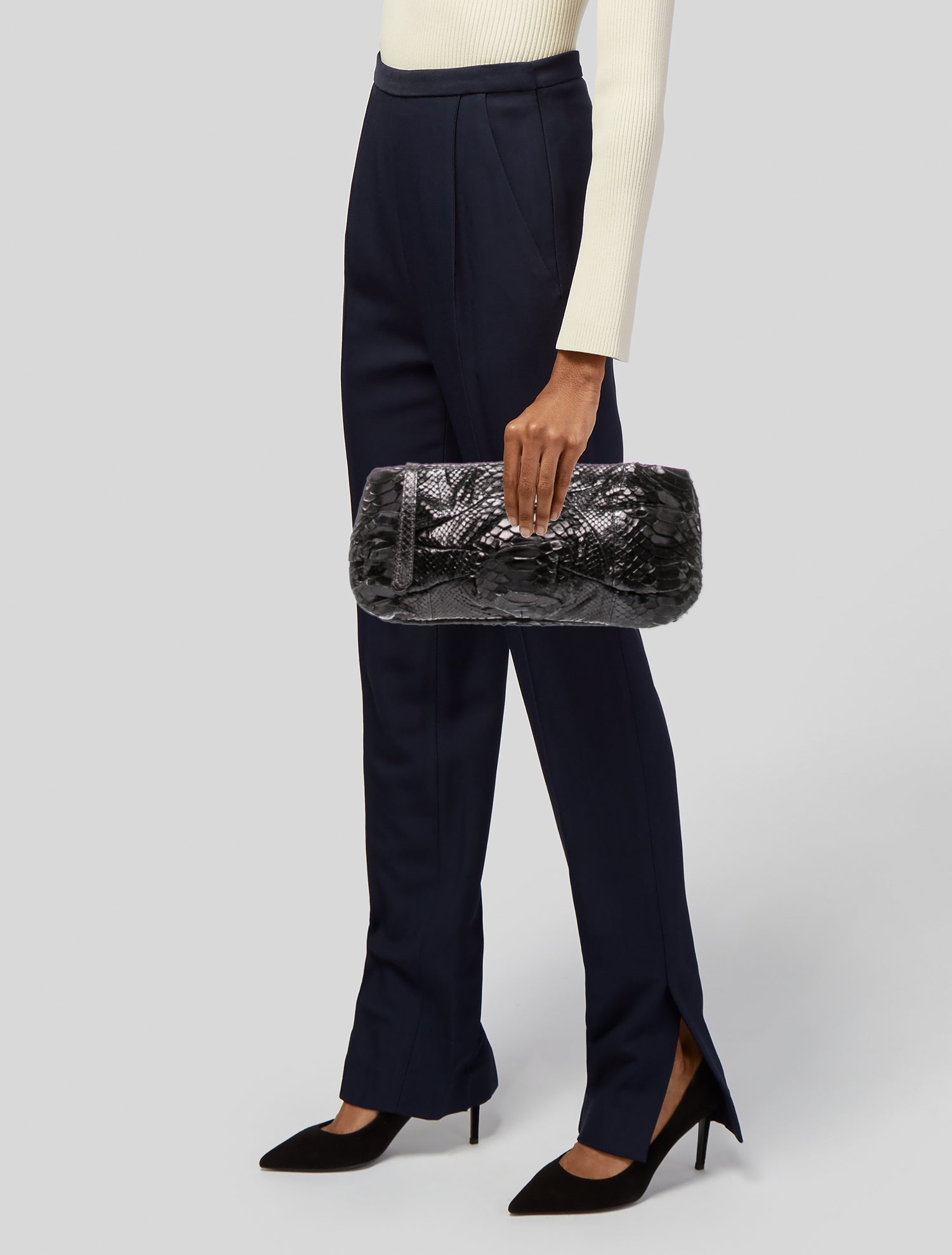 Zagliani Python Clutch