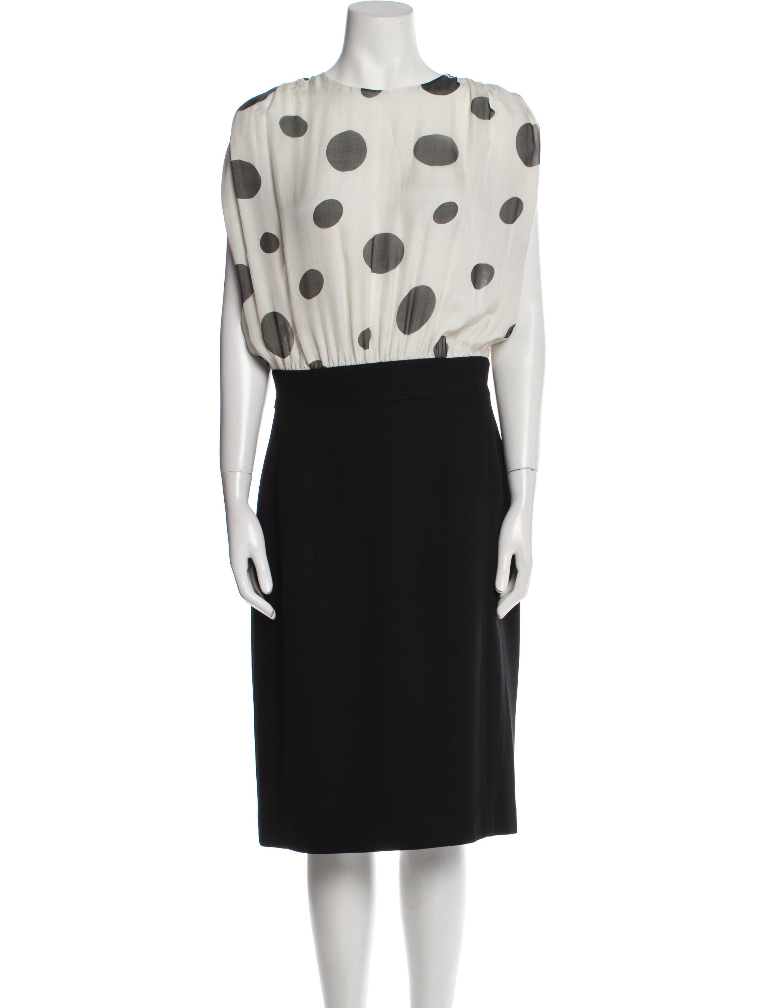 Carla Zampatti Polka Dot Print Midi Length Dress