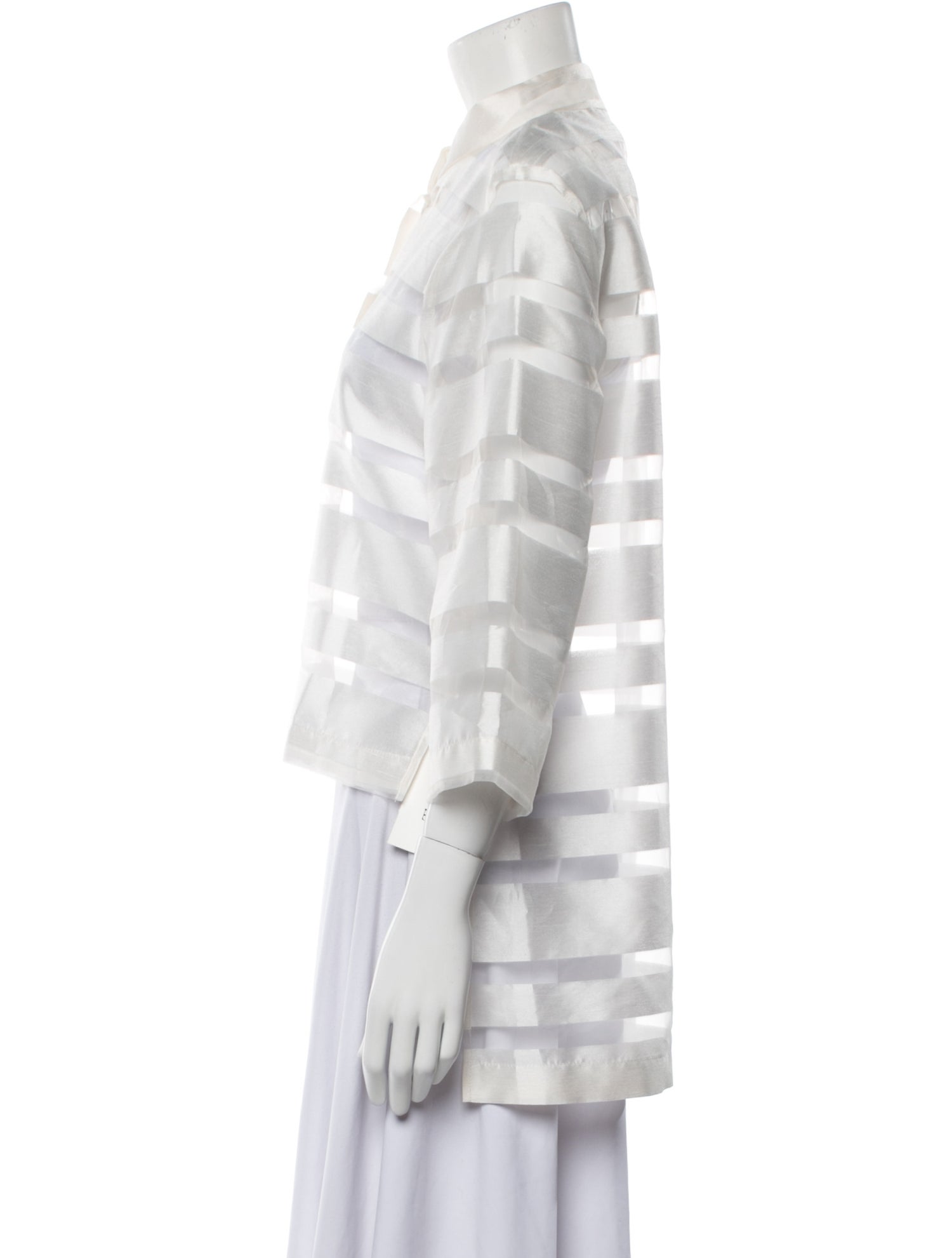 Carla Zampatti Plaid Print Three-Quarter Sleeve Crop Top