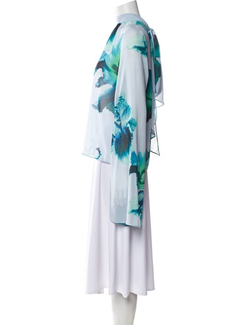 Carla Zampatti Printed Mock Neck Blouse