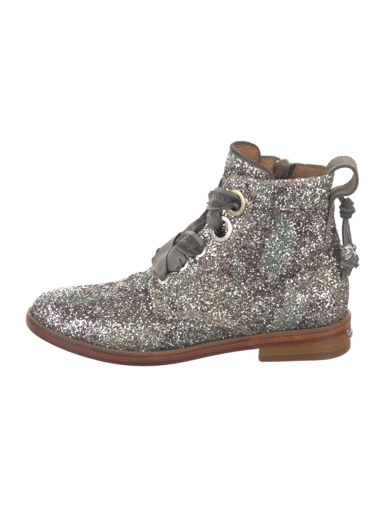 Zadig & Voltaire Glitter Combat Boots