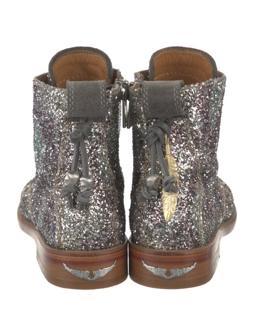 Zadig & Voltaire Glitter Combat Boots