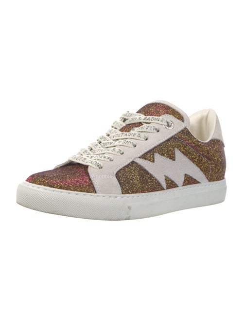 Zadig & Voltaire Printed Glitter Accents Sneakers