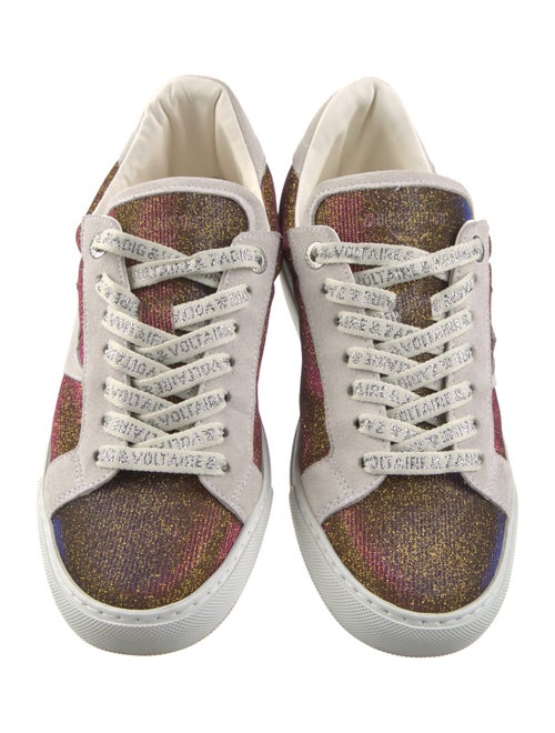Zadig & Voltaire Printed Glitter Accents Sneakers