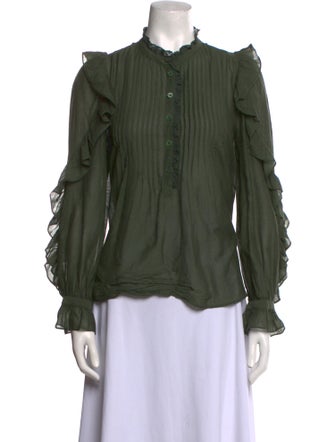 Zadig & Voltaire Mock Neck Long Sleeve Blouse