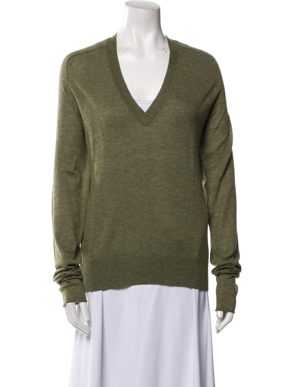 Zadig & Voltaire Cashmere Sweater Green Long Sleeve with V-Neck