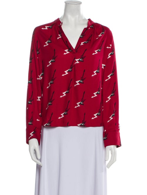 Zadig & Voltaire Printed V-Neck Blouse