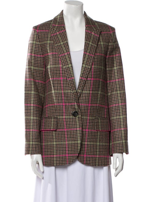 Zadig & Voltaire Virgin Wool Plaid Print Blazer