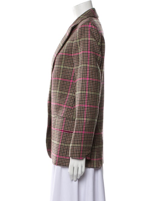 Zadig & Voltaire Virgin Wool Plaid Print Blazer