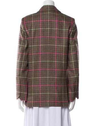 Zadig & Voltaire Virgin Wool Plaid Print Blazer