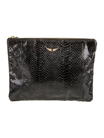 Zadig & Voltaire Embossed Leather Clutch