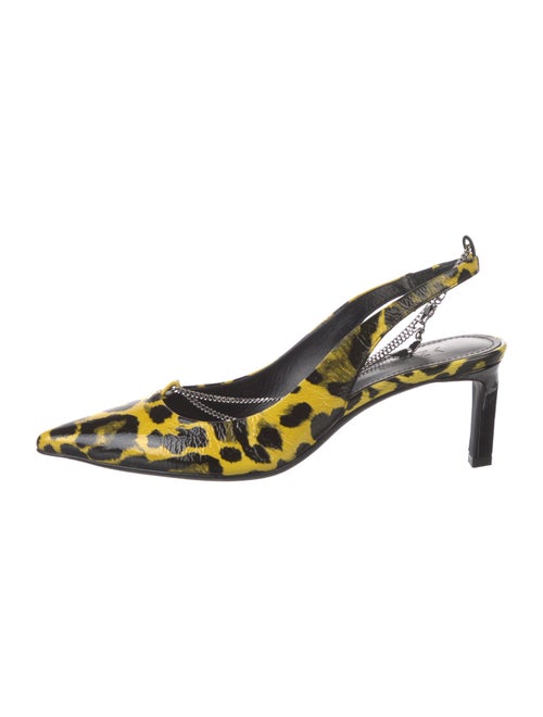 Zadig & Voltaire Patent Leather Animal Print Slingback Pumps