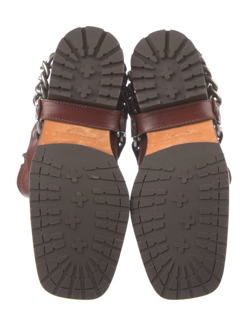 Zadig & Voltaire Leather Chain-Link Accents Moto Boots