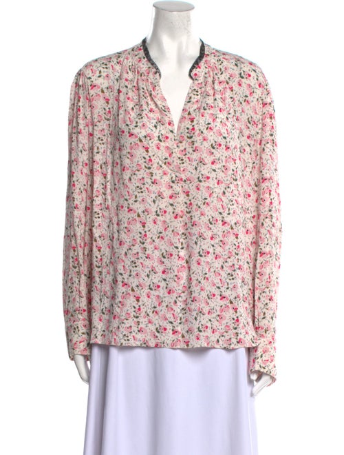 Zadig & Voltaire Floral Print Mock Neck Blouse