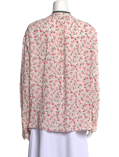 Zadig & Voltaire Floral Print Mock Neck Blouse