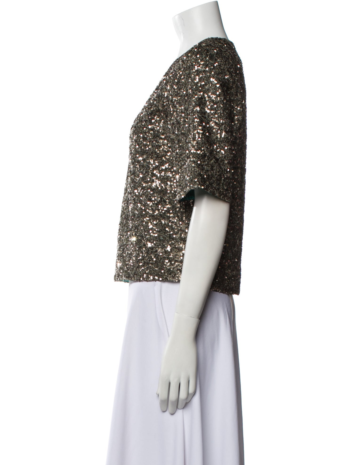 Zadig & Voltaire V-Neck Short Sleeve Crop Top