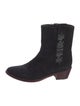 Zadig & Voltaire Suede Embroidered Accent Moto Boots