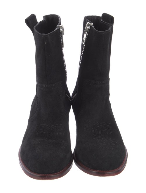 Zadig & Voltaire Suede Embroidered Accent Moto Boots