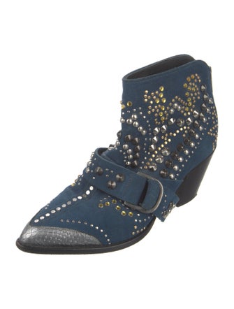 Zadig & Voltaire Suede Printed Lace-Up Boots