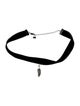 Zadig & Voltaire Velvet & Crystal Feather Choker Necklace