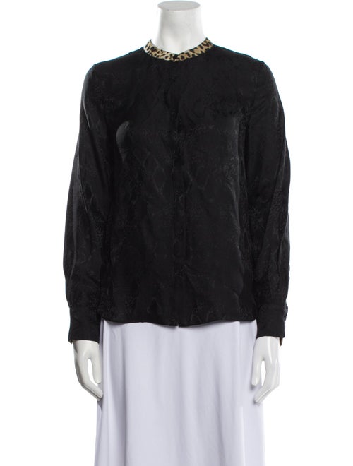 Zadig & Voltaire Mock Neck Long Sleeve Blouse