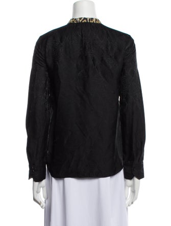 Zadig & Voltaire Mock Neck Long Sleeve Blouse
