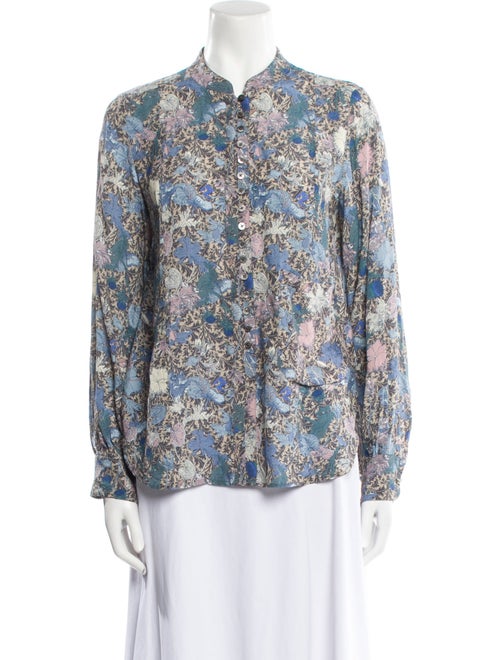 Zadig & Voltaire Floral Print Long Sleeve Button-Up Top