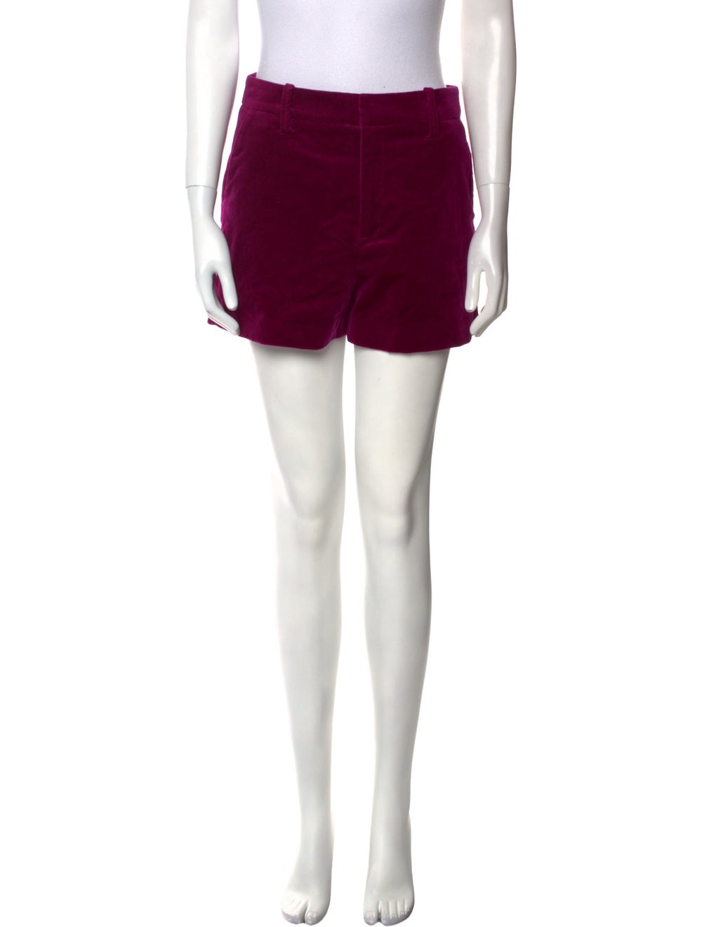 Zadig & Voltaire Shorts Purple Mid-Rise Slit Pockets