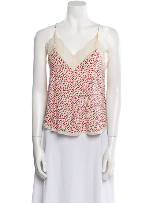 Zadig & Voltaire Printed Lace Trim Embellishment Pajamas