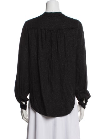 Zadig & Voltaire Crew Neck Long Sleeve Button-Up Top