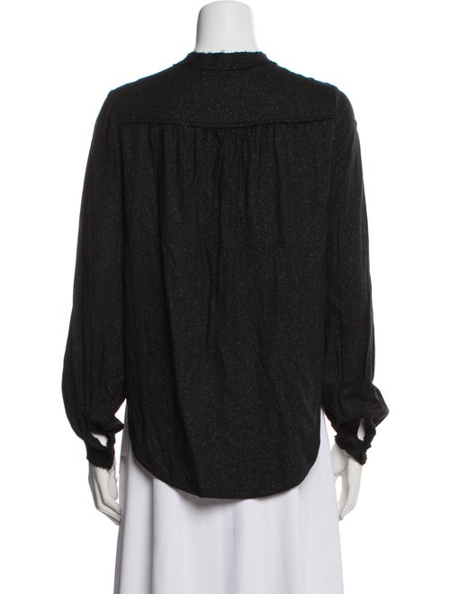 Zadig & Voltaire Crew Neck Long Sleeve Button-Up Top