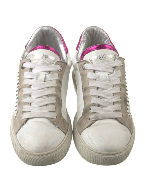 Zadig & Voltaire Leather Studded Accents Sneakers