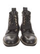 Zadig & Voltaire Leather Chain-Link Accents Combat Boots